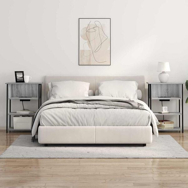 vidaXL &Eacute;jjeliszekr&eacute;ny Sz&uuml;rke Sonoma 55 x 31 x 76 cm Faanyag