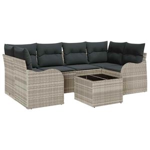 vidaXL Kerti Kanap&eacute; Szett Vil&aacute;gossz&uuml;rke 55 x 55 x 37 cm polirattan