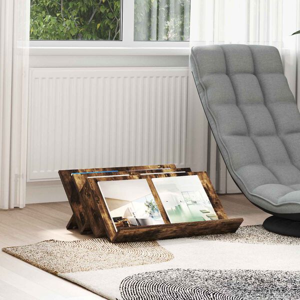 vidaXL Magazin &aacute;llv&aacute;ny F&uuml;st&ouml;lt t&ouml;lgy 65 x 53 x 28,5 cm Faanyag