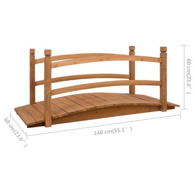 vidaXL tömör fenyőfa kerti híd 140 x 60 x 60 cm
