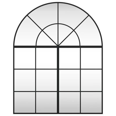 vidaXL fekete ívelt vas fali tükör 80x100 cm