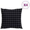 vidaXL Sz&oacute;rt P&aacute;rn&aacute;k 4 pcs Fekete Kock&aacute;s 50 x 50 cm Poli&eacute;szter sz&ouml;vet