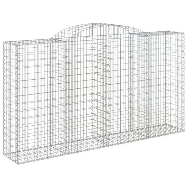 vidaXL 2 db íves horganyzott vas gabion kosár 300x50x160/180 cm