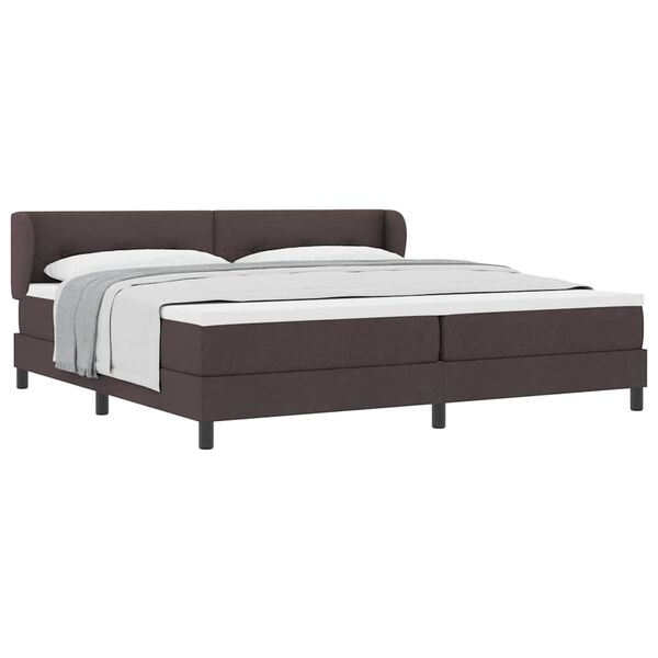 vidaXL Boxspring &aacute;gy matraccal s&ouml;t&eacute;tbarna 200 x 200 cm sz&ouml;vet