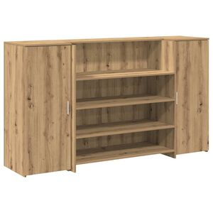 vidaXL recepci&oacute;s pult k&eacute;zműves t&ouml;lgy 180x50x103,5 cm szerelt fa