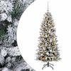 vidaXL Műkar&aacute;csonyfa g&ouml;mbbel 150 cm 150 LED Meleg feh&eacute;r PVC &eacute;s PE