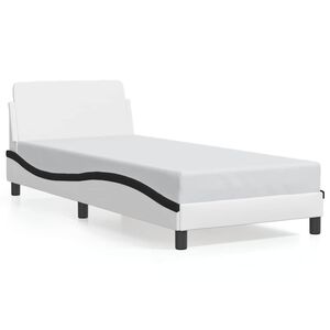 vidaXL feh&eacute;r &eacute;s fekete műbőr &aacute;gykeret Dover 80 x 200 cm