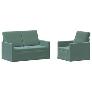vidaXL Kanap&eacute; Szett 2 pcs Tengeri Z&ouml;ld B&aacute;rsony