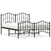 vidaXL fekete f&eacute;m &aacute;gykeret fej- &eacute;s l&aacute;bt&aacute;ml&aacute;val 135 x 190 cm