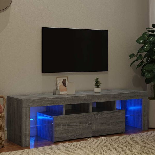vidaXL sz&uuml;rke sonoma sz&iacute;nű TV-szekr&eacute;ny LED-vil&aacute;g&iacute;t&aacute;ssal 140x36,5x40 cm