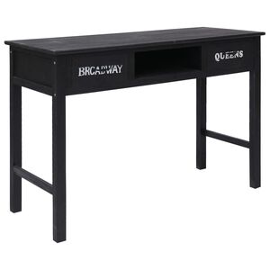vidaXL fekete fa t&aacute;lal&oacute;asztal 110 x 45 x 76 cm