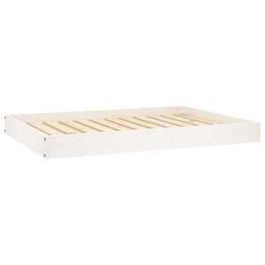 vidaXL feh&eacute;r t&ouml;m&ouml;r fenyőfa kutya&aacute;gy 101,5x74x9 cm