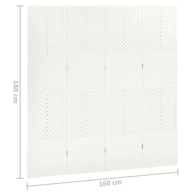 vidaXL 2 db fehér acél 4-paneles térelválasztó 160 x 180 cm