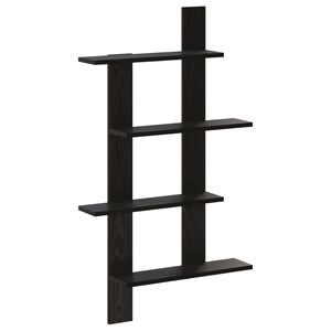 vidaXL Falpolc Fekete T&ouml;lgy 61 x 13,5 x 105 cm Szerelt Fa