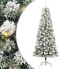 vidaXL Műanyag Hajtogat&oacute;s Kar&aacute;csonyfa 300 LED Z&ouml;ld &eacute;s Feh&eacute;r 240 cm