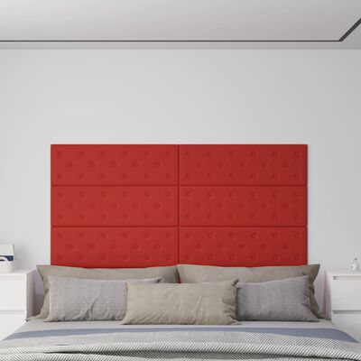 vidaXL 12 db bordó műbőr fali panel 90 x 30 cm 3,24 m²