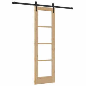 vidaXL Cs&uacute;sz&oacute; ajt&oacute; 61 x 198,5 cm T&ouml;m&ouml;r fenyőfa &eacute;s &uuml;veg Term&eacute;szetes
