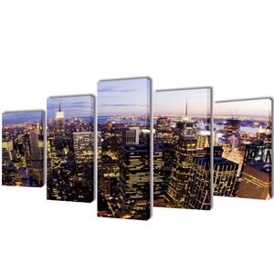 vidaXL Nyomtatott v&aacute;szon falik&eacute;p szett New York mad&aacute;rt&aacute;vlatb&oacute;l 200 x 100 cm
