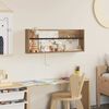 vidaXL Magazin &aacute;llv&aacute;ny polcokkal Artisan t&ouml;lgy 80 x 12 x 30 cm Faanyag