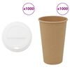 vidaXL 1000 db pap&iacute;r k&aacute;v&eacute;scs&eacute;sz&eacute;k fedővel 16oz 400ml