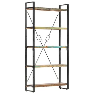 vidaXL 5 szintes t&ouml;m&ouml;r &uacute;jrahasznos&iacute;tott fa k&ouml;nyvespolc 90x30x180 cm