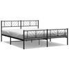 vidaXL fekete f&eacute;m &aacute;gykeret fej- &eacute;s l&aacute;bt&aacute;ml&aacute;val 200 x 200 cm