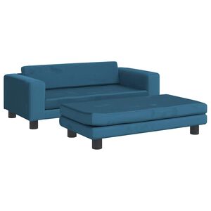 vidaXL k&eacute;k gyerek b&aacute;rsonykanap&eacute; l&aacute;bzs&aacute;mollyal 100x50x30 cm