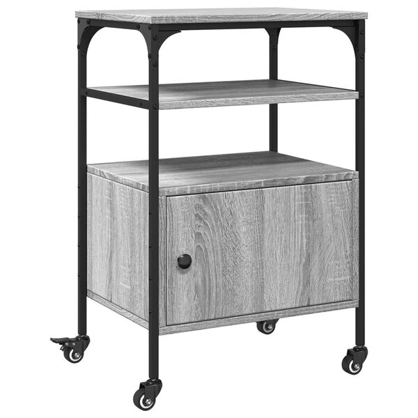 vidaXL 3 szintes sz&uuml;rke sonoma sz&iacute;nű nyomtat&oacute;&aacute;llv&aacute;ny 50 x 40 x 76 cm