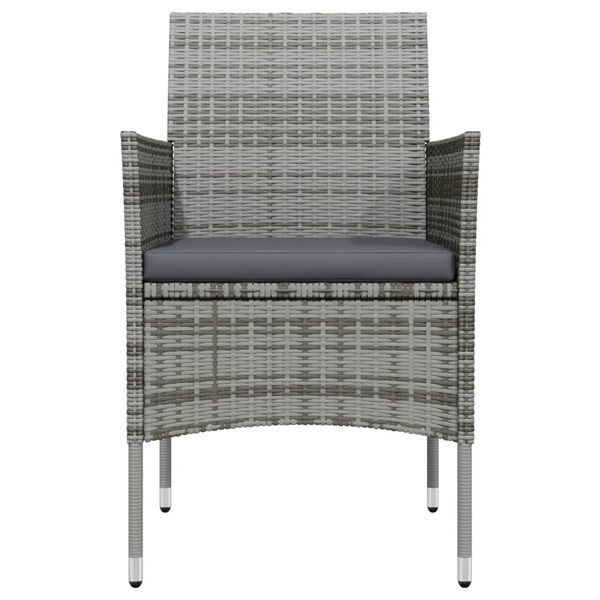 vidaXL 7 részes szürke és fekete kerti étkezőgarnitúra párnákkal