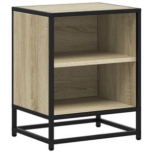 vidaXL &eacute;jjeliszekr&eacute;ny Sonoma t&ouml;lgy 40x31x50 cm G&eacute;pi fa &eacute;s f&eacute;m