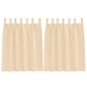 vidaXL Fekete F&uuml;gg&ouml;ny Gyűrűkkel 2 pcs Kr&eacute;m 140 x 140 cm Poli&eacute;szter
