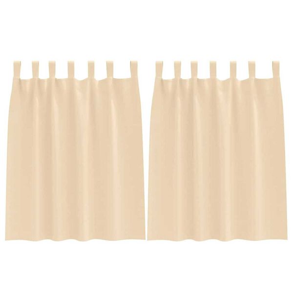 vidaXL Fekete F&uuml;gg&ouml;ny Gyűrűkkel 2 pcs Kr&eacute;m 140 x 140 cm Poli&eacute;szter