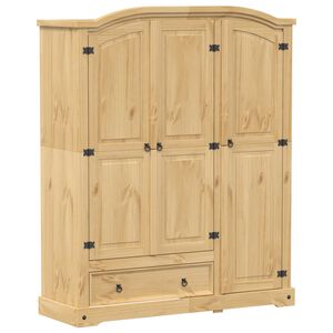 vidaXL Corona t&ouml;m&ouml;r fenyőfa ruh&aacute;sszekr&eacute;ny 151,5 x 52 x 186 cm