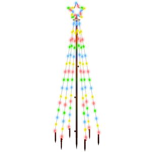 vidaXL sz&iacute;nes f&eacute;nyű kar&aacute;csonyfa t&uuml;sk&eacute;vel 108 LED-del 180 cm