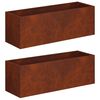 vidaXL Kerti cser&eacute;p 2 db Rozsd&aacute;s 40 x 20 x 20 cm Időj&aacute;r&aacute;s&aacute;ll&oacute; Ac&eacute;l