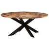 vidaXL kerek ak&aacute;cfa &eacute;tkezőasztal m&eacute;zsz&iacute;nű fel&uuml;lettel 175 x 75 cm
