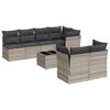 vidaXL 8 r&eacute;szes vil&aacute;gossz&uuml;rke polyrattan kerti &uuml;lőgarnit&uacute;ra p&aacute;rn&aacute;val