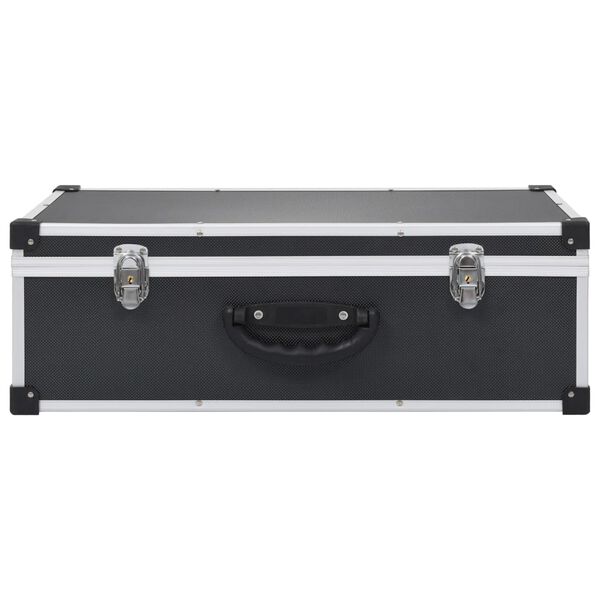 vidaXL 80 db-os fekete alum&iacute;nium &eacute;s ABS CD-tart&oacute;