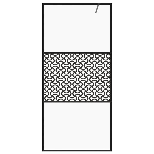 vidaXL fekete zuhanyfal átlátszó ESG üveggel 100 x 195 cm