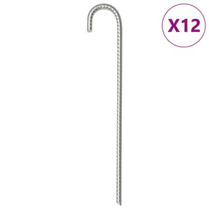 vidaXL 12 db horganyzott ac&eacute;l s&aacute;torszeg 37 cm &Oslash;10 mm