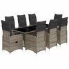 vidaXL 9 r&eacute;szes sz&uuml;rke polyrattan kerti bisztr&oacute;garnit&uacute;ra p&aacute;rn&aacute;kkal