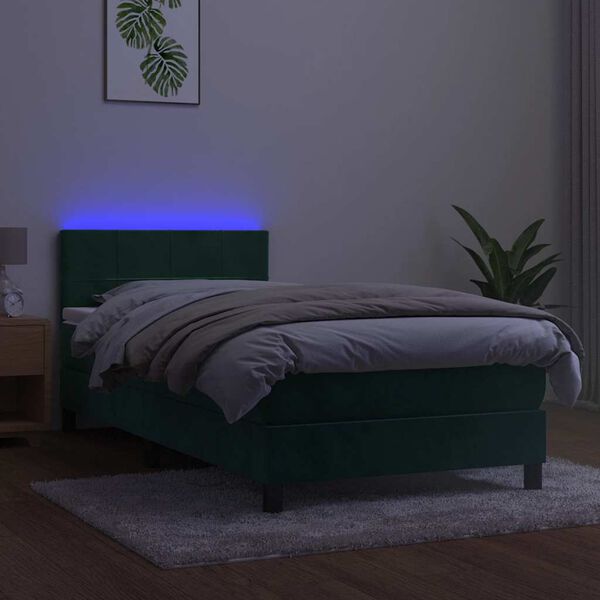 vidaXL s&ouml;t&eacute;tz&ouml;ld b&aacute;rsony rug&oacute;s &eacute;s LED-es &aacute;gy matraccal 100x200 cm