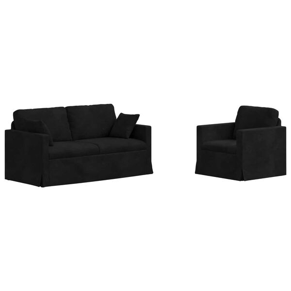 vidaXL Kanap&eacute; 2 pcs Fekete 158 x 78 x 80 cm B&aacute;rsony