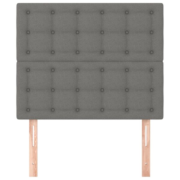 vidaXL sötétszürke szövet fejtámla 80x5x118/128 cm