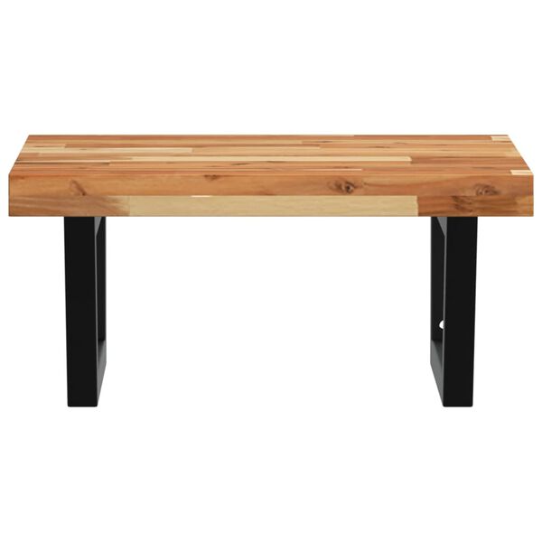 vidaXL acél és tömör akácfa falra szerelhető mosdópolc