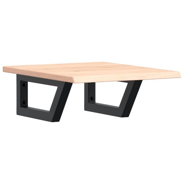 vidaXL acél és tömör tölgyfa falra szerelhető mosdópolc