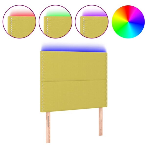 vidaXL z&ouml;ld sz&ouml;vet LED-es fejt&aacute;mla 90x5x118/128 cm