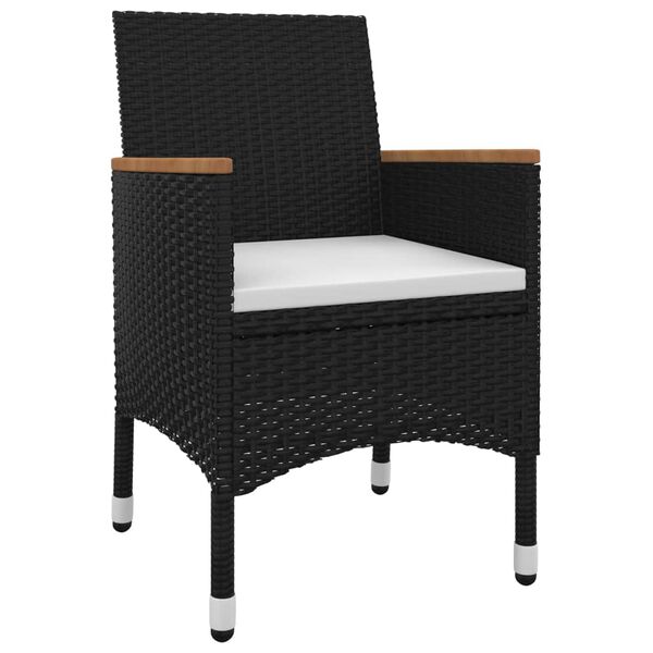 vidaXL 5 r&eacute;szes polyrattan &eacute;s &uuml;veg kerti &eacute;tkezőgarnit&uacute;ra p&aacute;rn&aacute;kkal