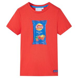 vidaXL Piros r&ouml;vid ujj&uacute; gyerekp&oacute;l&oacute; 140