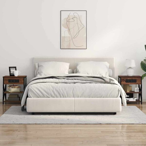 vidaXL &Eacute;jjeliszekr&eacute;ny 2 pcs Barna T&ouml;lgy 41 x 31 x 51 cm Faanyag